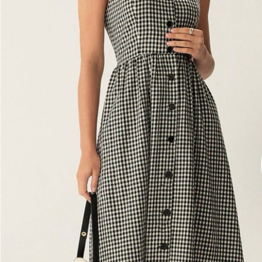 Gingham Checkered Black and White Dress